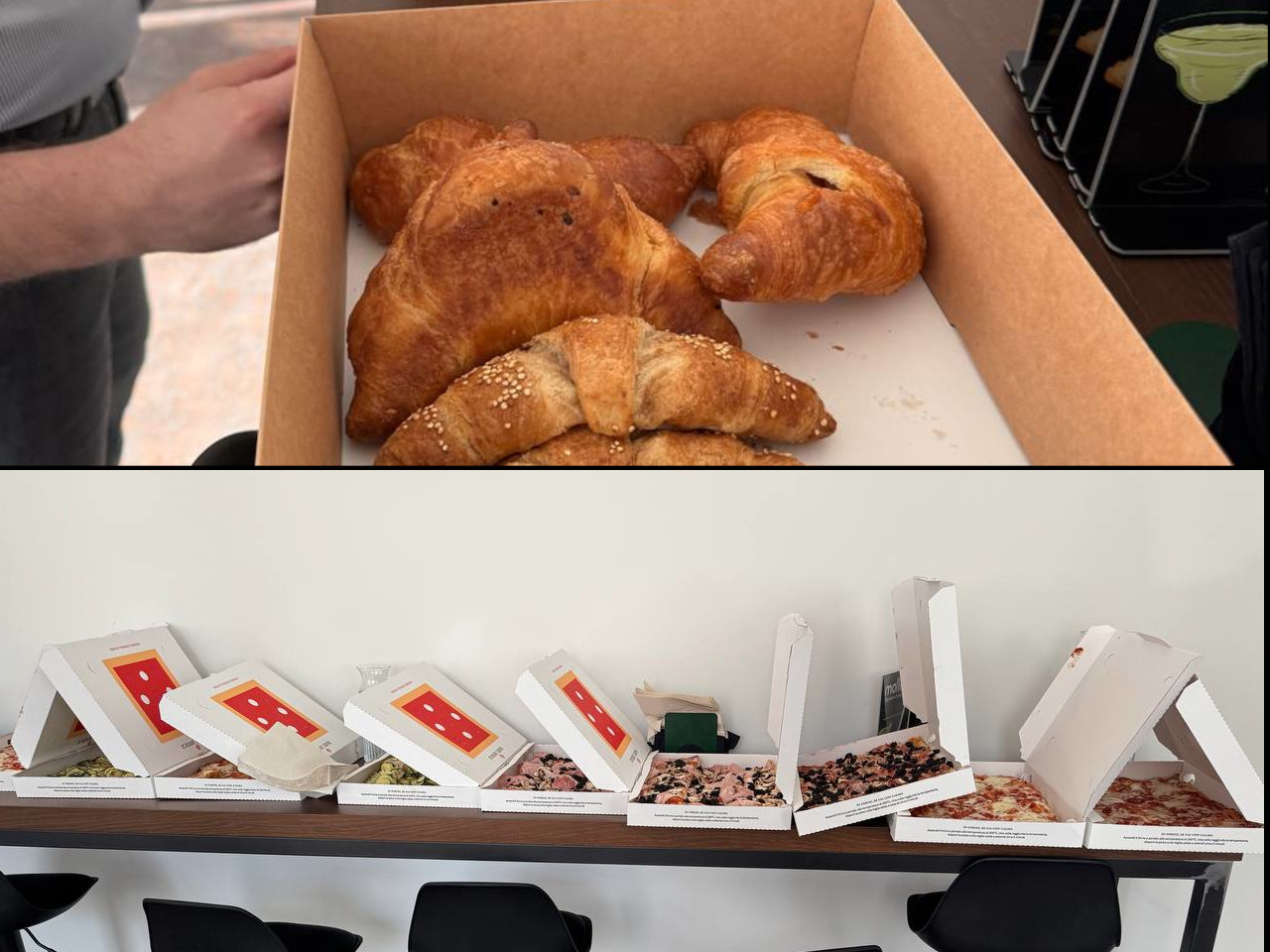 croissants and pizzas offered to us by Mollie in their beautiful offices