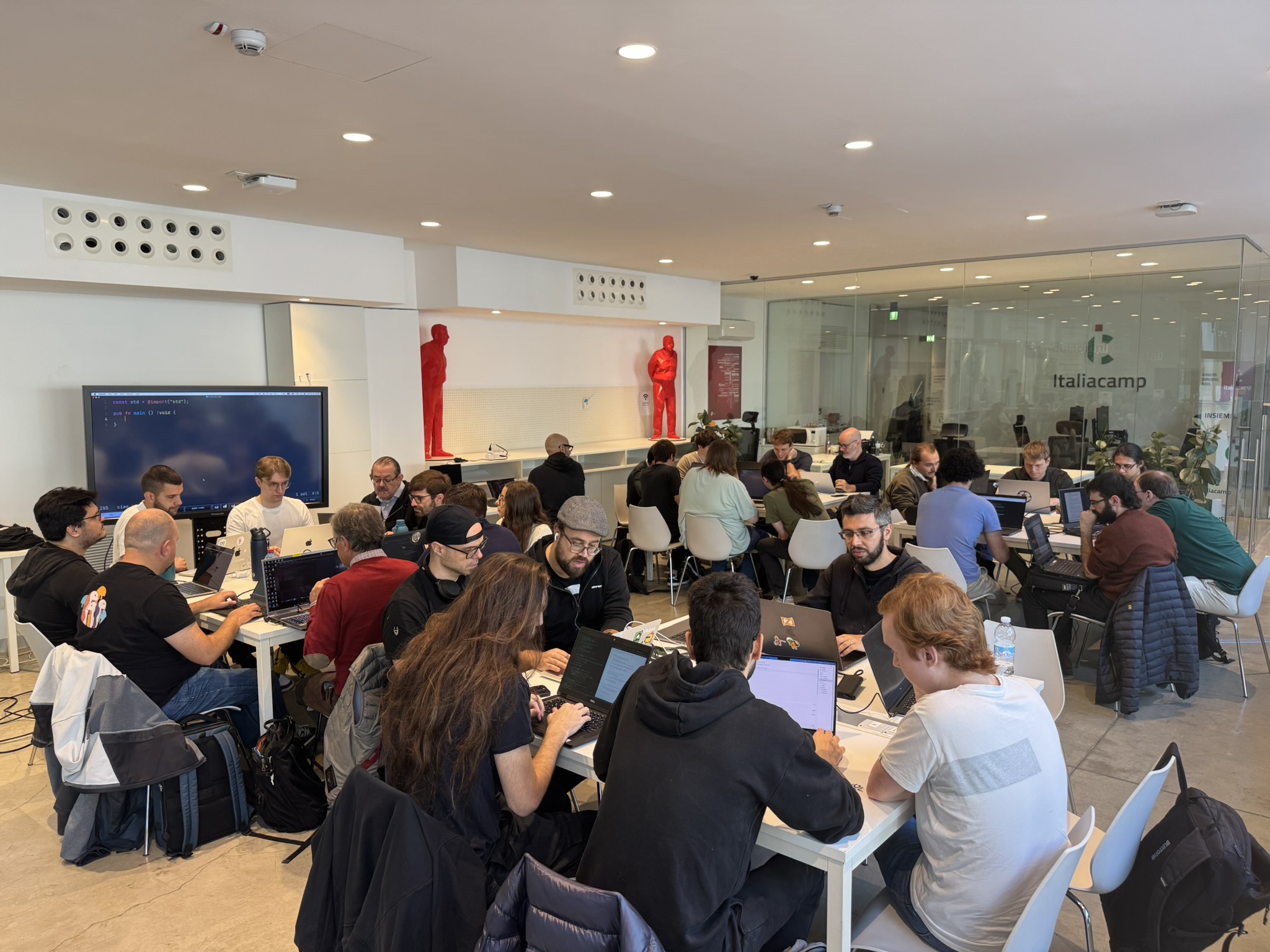 The whole room full of poeple working on Zig projetcs