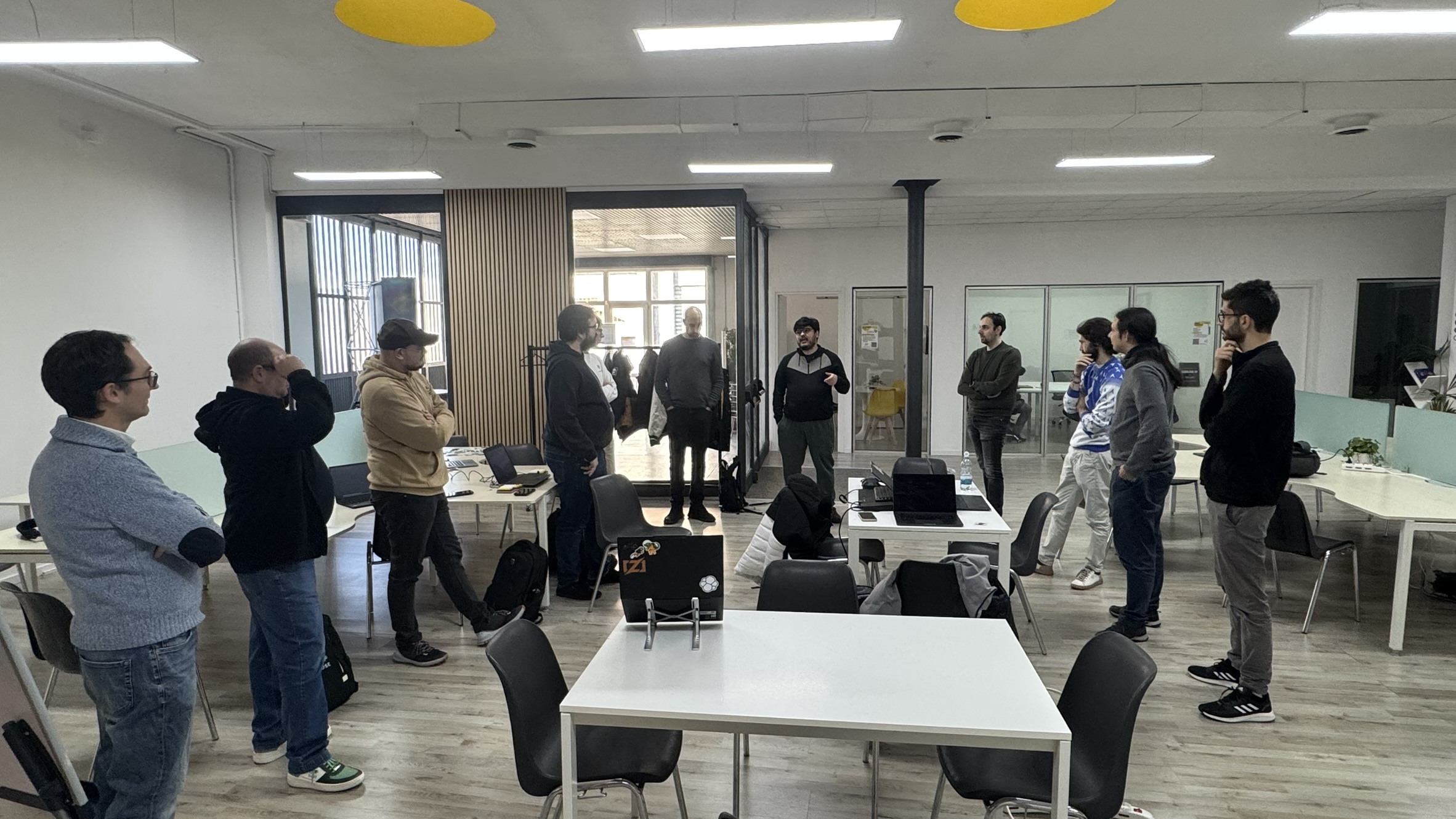 Loris making an introductory to the day